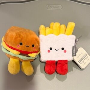 Hallmark Plush Burger and Fries Set - Brown, White, Red, Yellow stuffed magnetic